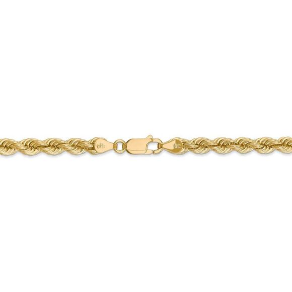 5mm, 14k Yellow Gold, Handmade Solid Rope Chain Necklace, 24 Inch - Picture 4 of 8